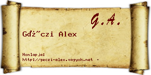 Géczi Alex névjegykártya